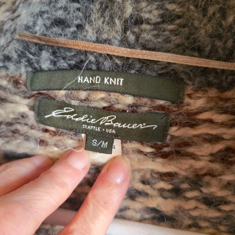 Eddie Bauer wool alpaca blend handknit cardigan size s/m - Picture 4 of 5